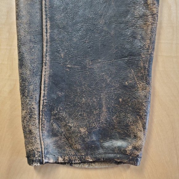 Vintage Distressed Leather Moto Riding Pants - Picture 11 of 16
